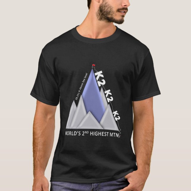 K2 2nd Highest Mountain Black T Shirt (Front)