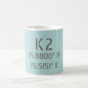 K2 Latitude and Longitude Coffee Mug