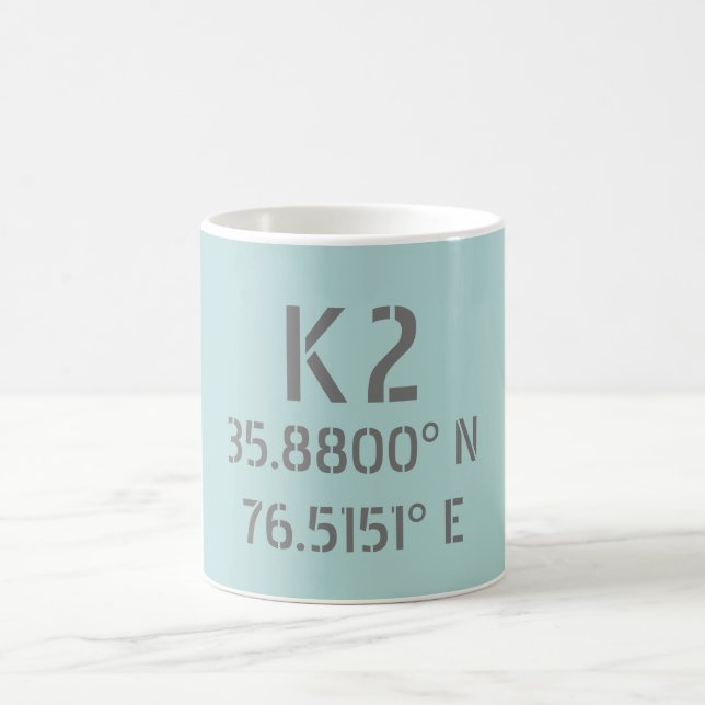 K2 Latitude and Longitude Coffee Mug (Center)