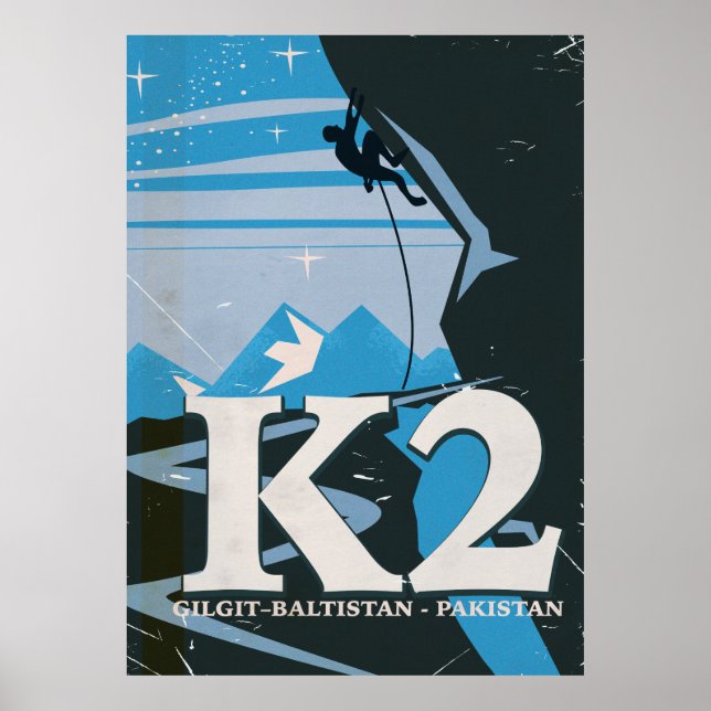 K2 Mountain Climb travel poster (Front)