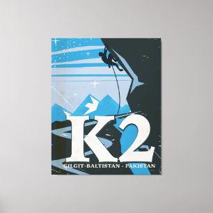 K2 Mountain Climb travel poster Canvas Print