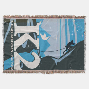 K2 Mountain Climb travel poster Throw Blanket
