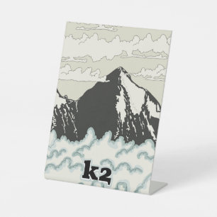 K2 Mountain Travel poster Canvas Print Pedestal Sign