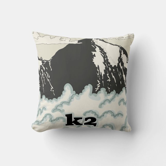 K2 Mountain Travel poster Throw Pillow (Front)