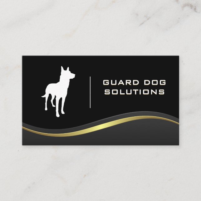 K9 | Animal Training | Wave Abstract Background Business Card (Front)