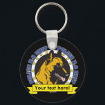 K9 Belgian Malinois Keychain<br><div class="desc">Belgian Malinois dogs are on duty as K-9 officers throughout the world. This K-9 design features the head of a K9 Belgian Malinois dog with Police K-9 Unit text and dog paw print! The yellow banner has text you can edit! Add your K-9 dogs name here, your police department name...</div>