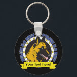 K9 Belgian Malinois Keychain<br><div class="desc">Belgian Malinois dogs are on duty as K-9 officers throughout the world. This K-9 design features the head of a K9 Belgian Malinois dog with Police K-9 Unit text and dog paw print! The yellow banner has text you can edit! Add your K-9 dogs name here, your police department name...</div>