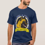 K9 Belgian Malinois T-Shirt<br><div class="desc">Belgian Malinois dogs are on duty as K-9 officers throughout the world. This K-9 design features the head of a K9 Belgian Malinois dog with Police K-9 Unit text and dog paw print! The yellow banner has text you can edit! Add your K-9 dogs name here, your police department name...</div>
