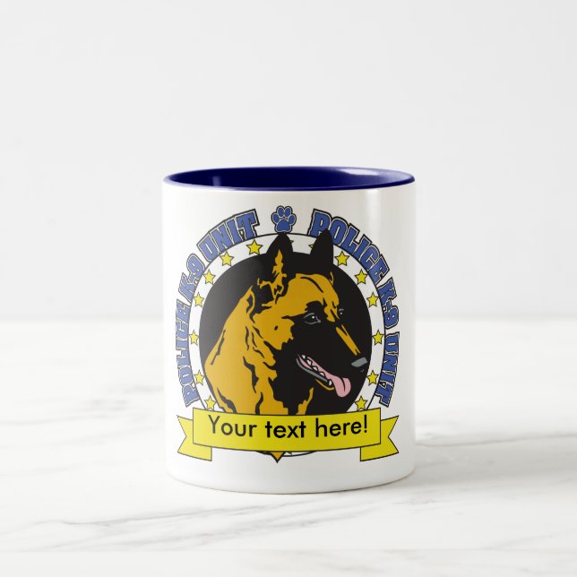 K9 Belgian Malinois Two-Tone Coffee Mug (Center)