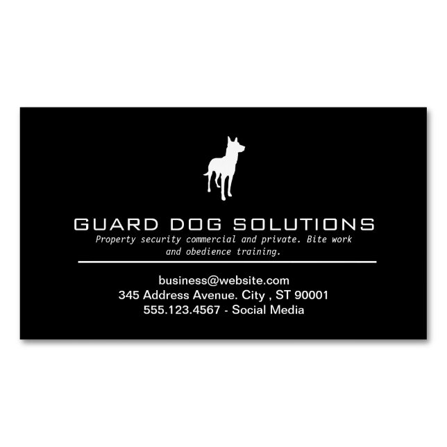 K9 | Dog Training Magnetic Business Card (Front)
