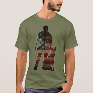 K9 Handler with Police Dog Flag T-Shirt