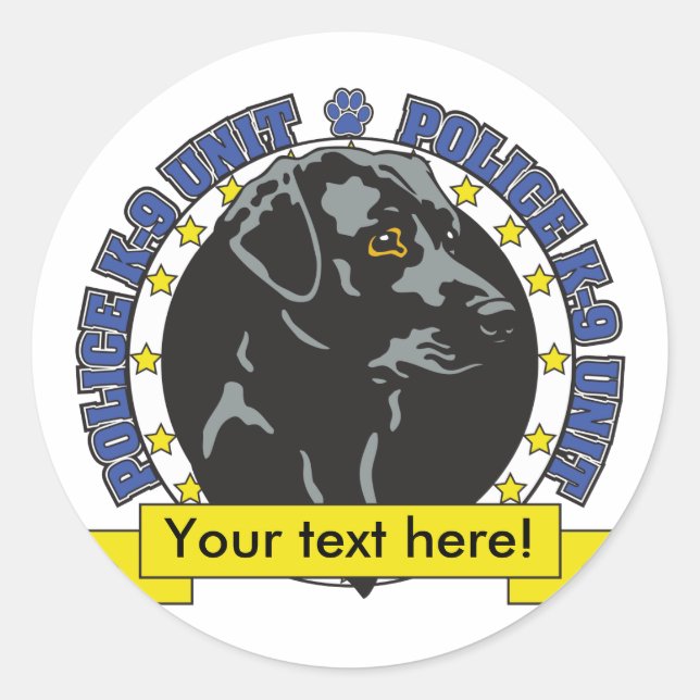 K9 Labrador Retriever Classic Round Sticker (Front)