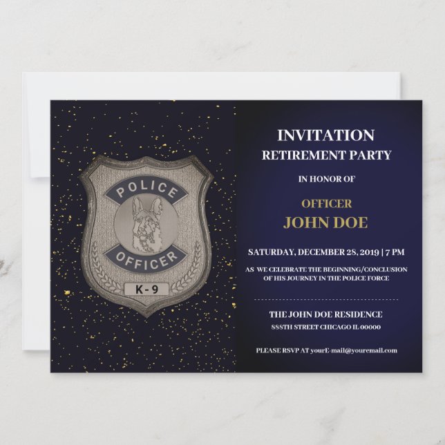 K9 Officer Retirement Invitation (Front)