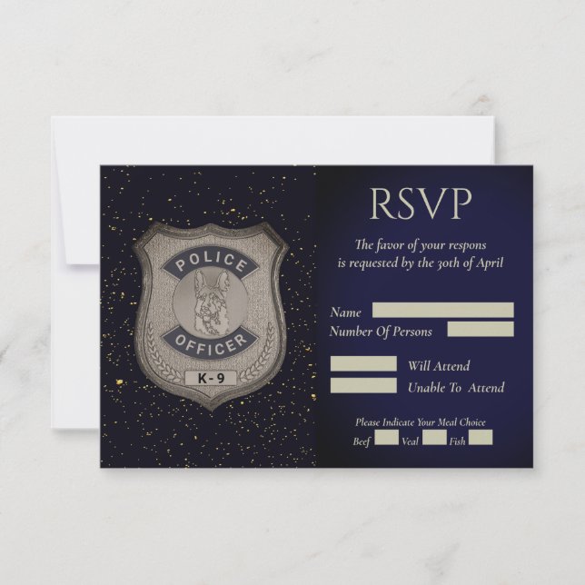 K9 Officer Retirement Response Card (Front)