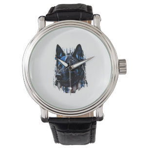 K9 Police Dog German Sherman American Flag Policem Watch