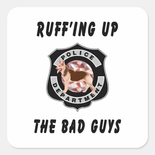 K9 Police Dog Square Sticker (Front)
