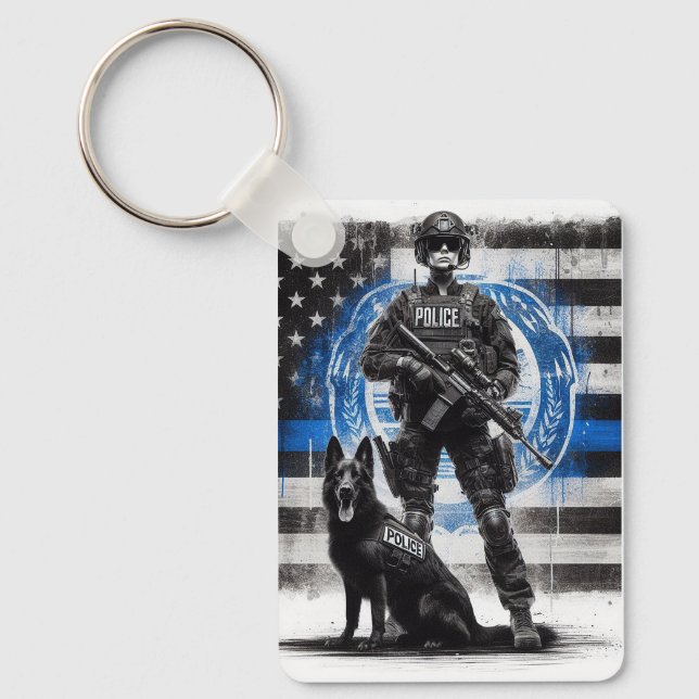 K9 Police Unit Keychain (Front)
