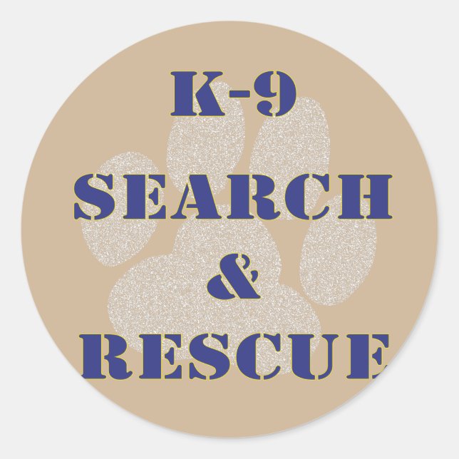 K9 Search and Rescue Classic Round Sticker (Front)