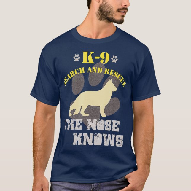 K9 Search and Rescue   German Shepherd Dog GSD T-Shirt (Front)