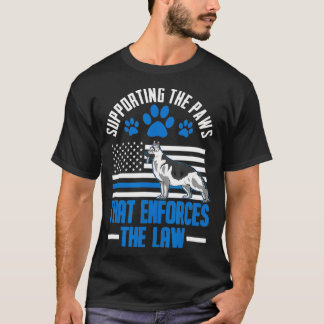 K9 Thin Blue Line  German Shepherd Police Dog US F T-Shirt