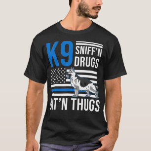 K9 Thin Blue Line German Shepherd Police Dog US Fl T-Shirt