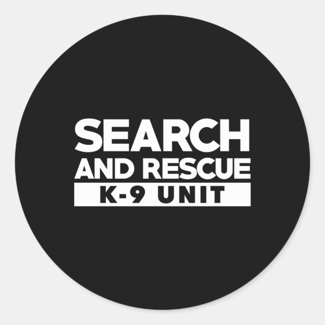 K9 Thin Orange Line Search Rescue Sar K-9 Team Classic Round Sticker (Front)