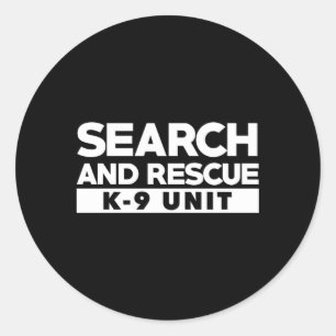 K9 Thin Orange Line Search Rescue Sar K-9 Team Classic Round Sticker