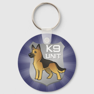 K9 Unit Cartoon German Shepherd Keychain