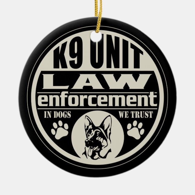K9 Unit In Dogs We Trust Ceramic Ornament (Front)