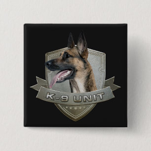 K9 Unit  - Malinois - Belgian shepherd 2 Inch Square Button