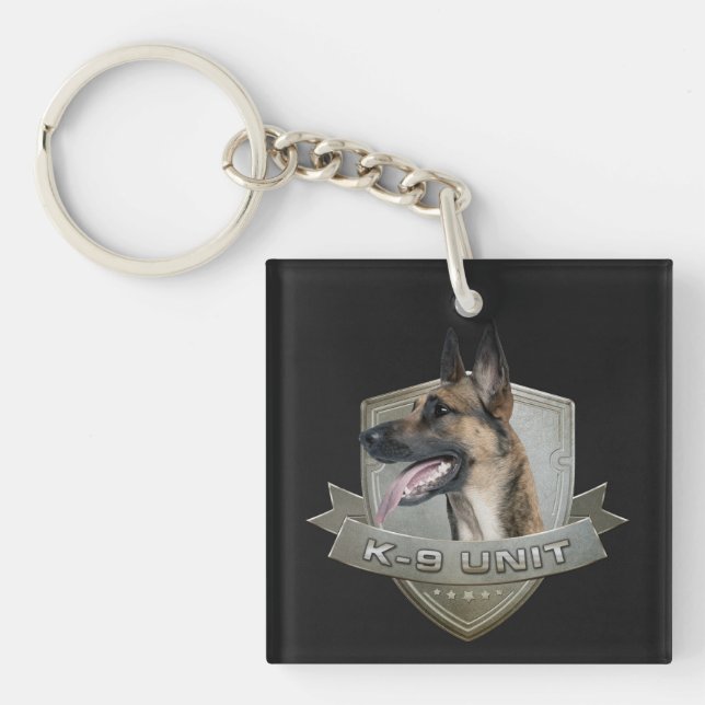 K9 Unit  - Malinois - Belgian shepherd Keychain (Front)