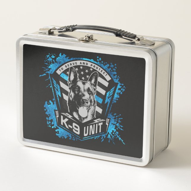 K9 Unit  - Malinois - Belgian shepherd Metal Lunch Box (Front)