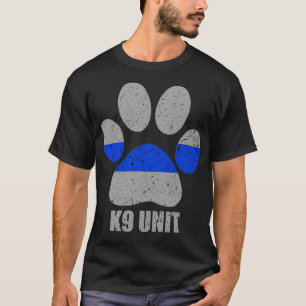 K9 Unit Paw Thin Blue Line T-Shirt