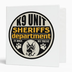 K9 Unit Sheriff's Department Binder