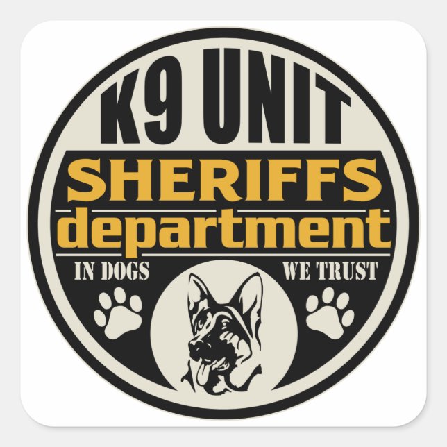 K9 Unit Sheriff's Department Square Sticker (Front)