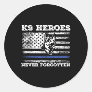 K9 Veteran Military Working Dog Usa Us Flag K9 Vet Classic Round Sticker