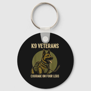 K9 Veterans Courage On Four Legs Mwd Handler  Keychain