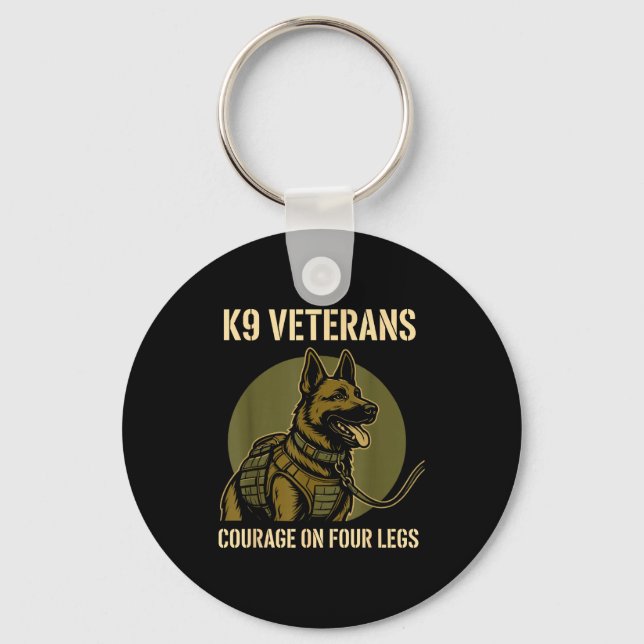 K9 Veterans Courage On Four Legs Mwd Handler  Keychain (Front)
