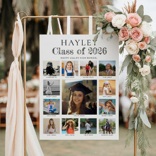 K-12 Graduation Photo Timeline Collage Poster