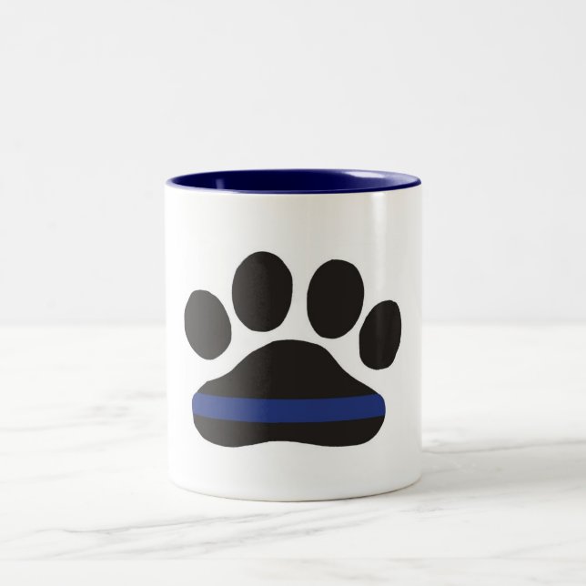 K-9 Blue Line Paw Print Coffee Mug (Center)