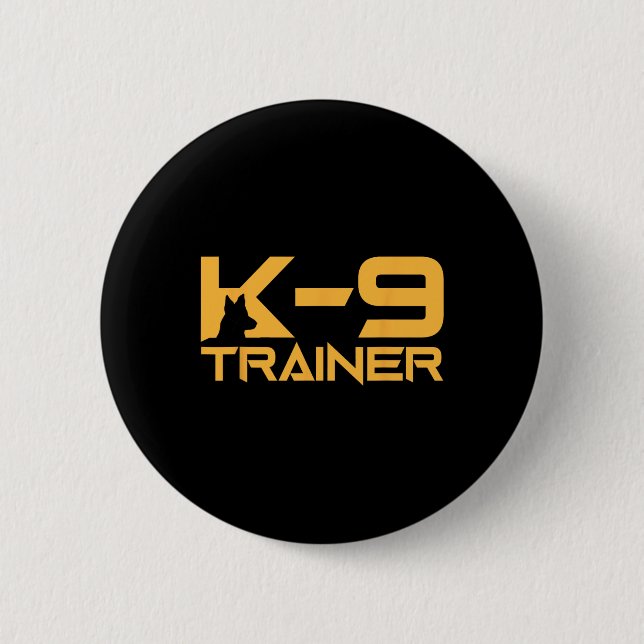 K-9 K9 Dog Handler Trainer Police Security Hallowe 2 Inch Round Button (Front)