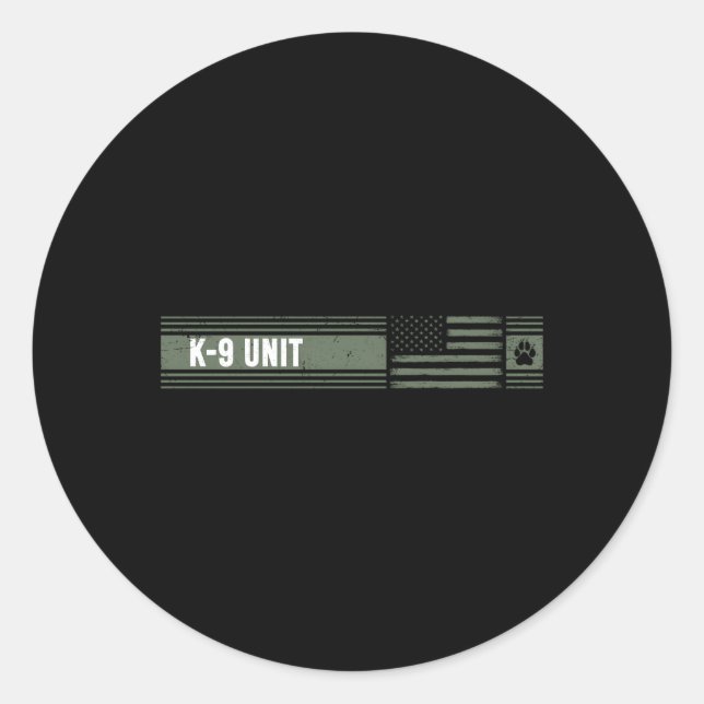 K-9 Unit Distressed American Flag K9 Classic Round Sticker (Front)