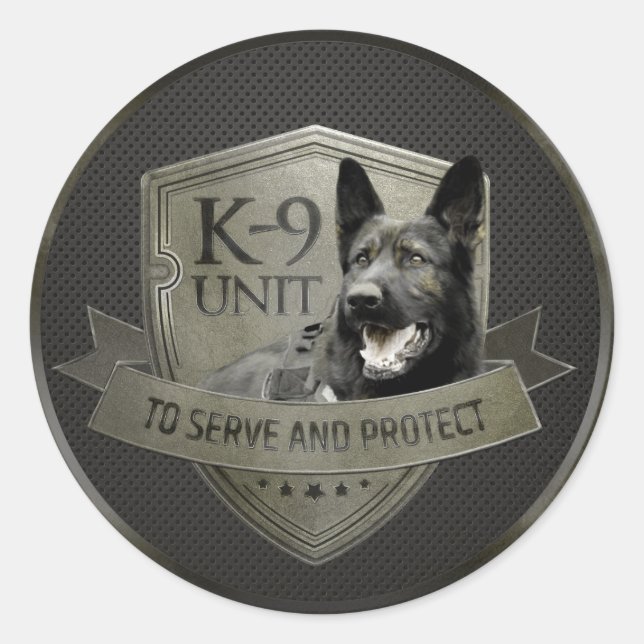 K-9 Unit GSD -Working German Shepherd Dog Classic Round Sticker (Front)