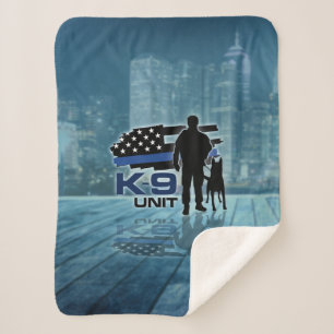 K-9 Unit  -Police Dog - Malinois Sherpa Blanket