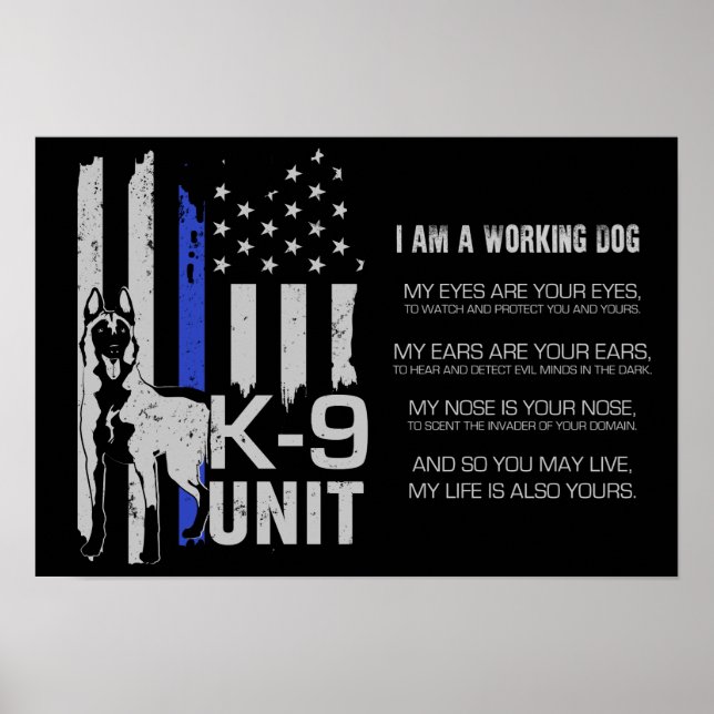 K-9 Unit  -Police Dog Unit- Malinois Poster (Front)