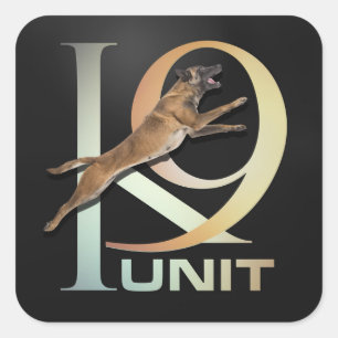 K-9 Unit -Police Dog Unit- Malinois Square Sticker