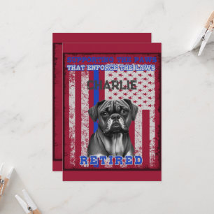 K-9 Veteran Boxer Working Dog Personalized  Invitation