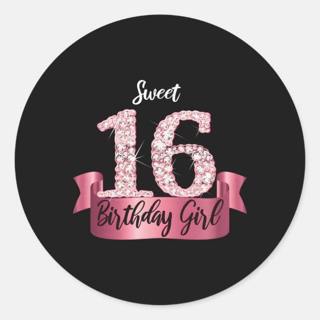 K Black Sweet 16 Style I 16Th Classic Round Sticker (Front)