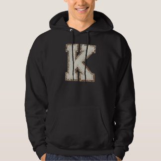 K - Blanc Glitter Varsity Letter Patches   Hoodie