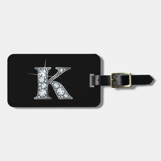 K "Diamond Bling" Luggage Tag (Front Horizontal)